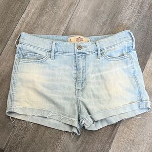 Hollister Light Blue Rolled-Hem Denim Shorts